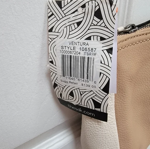The Sak Beige and Tan Crossbody Bag w/adjustable straps NWT